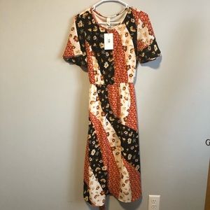 Mixed print dress patchwork